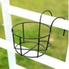 4 Pack Hanging Railing Planters Flower Pot Holders Plant Iron Racks Fence Metal Potted Stand Mounted Balcony Round Plant… - Image 3