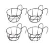 4 Pack Hanging Railing Planters Flower Pot Holders Plant Iron Racks Fence Metal Potted Stand Mounted Balcony Round Plant… - Image 5