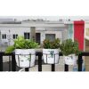 4 Pack Hanging Railing Planters Flower Pot Holders Plant Iron Racks Fence Metal Potted Stand Mounted Balcony Round Plant… - Image 6
